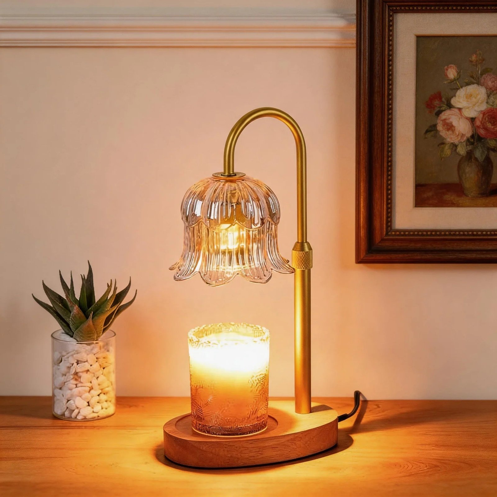 Adjustable Candle Warmer Lamp – Dimmable Wax Melt Warmer with Timer, Modern Ambient Table Light for Home Decor - Image 4