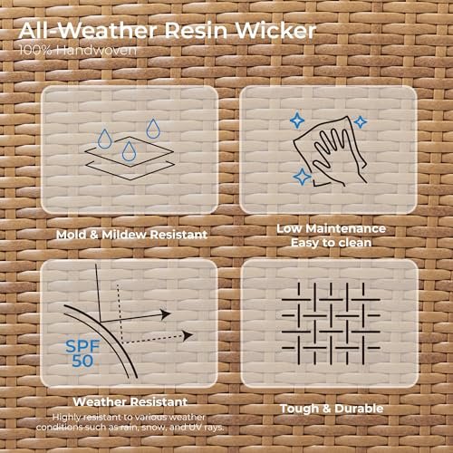 5 Pieces Wicker Patio Furniture Set - Image 4