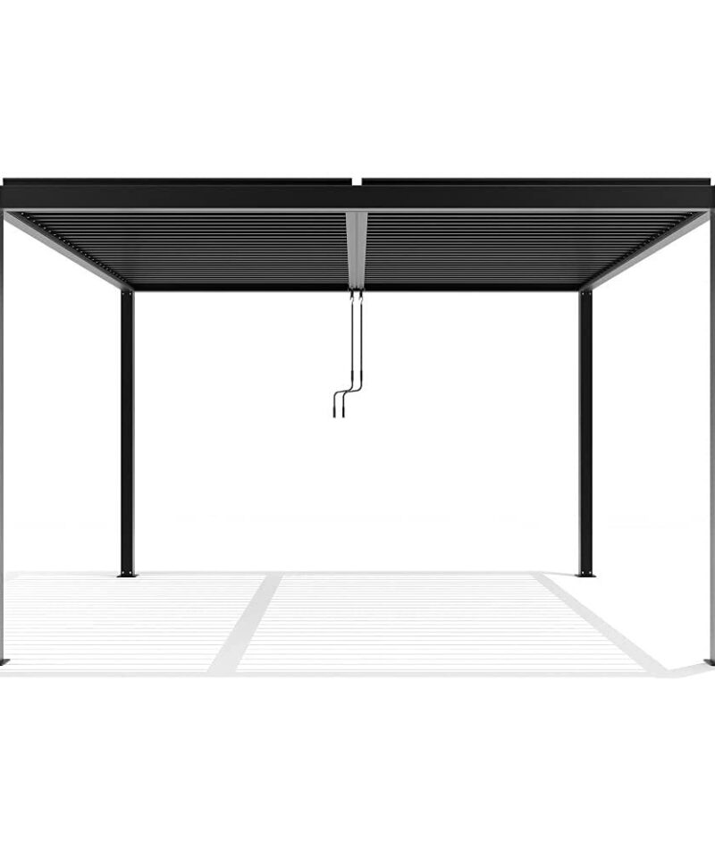 Deluxe Modern Patio Veranda Pergola Carport Black Charcoal with Louvered Shutter Roof 3m x 4m - Image 8
