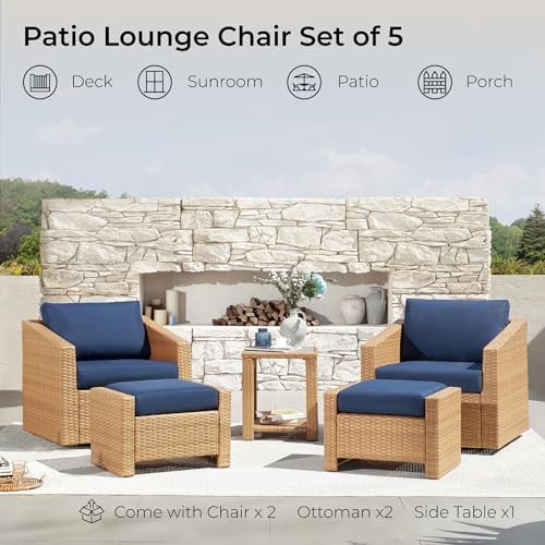 5 Pieces Wicker Patio Furniture Set - Image 2