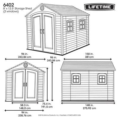 8 FT. X 12.5 FT. OUTDOOR STORAGE SHED - Image 4