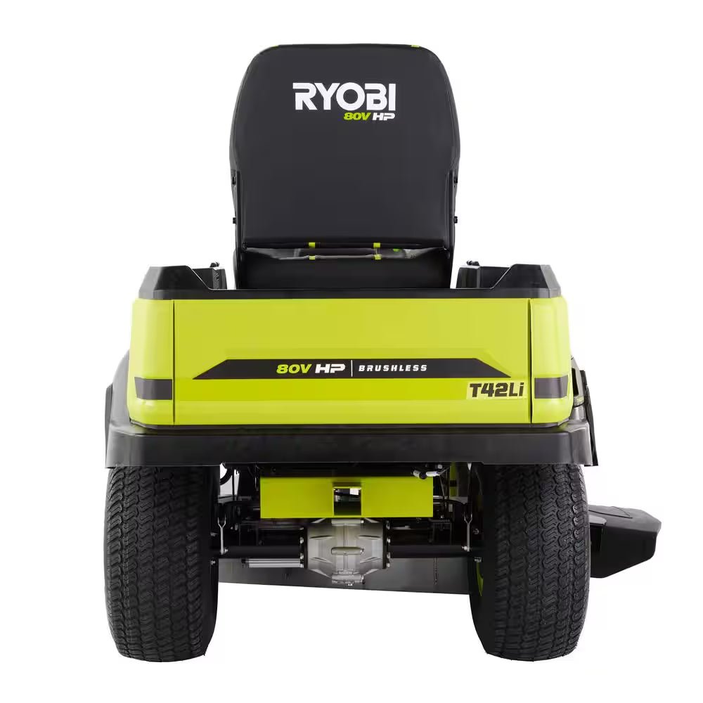 80V HP Brushless 42 In. Battery Electric Cordless Riding Lawn Tractor with (3) 80V 10Ah Batteries and Charger - Image 10