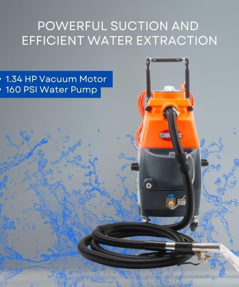 Commercial Heated Carpet & Upholstery Extractor, 160 PSI, 5.3 Gal Tank, 149°F - Image 4