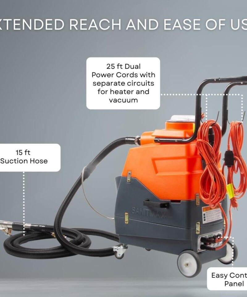 Commercial Heated Carpet & Upholstery Extractor, 160 PSI, 5.3 Gal Tank, 149°F - Image 5