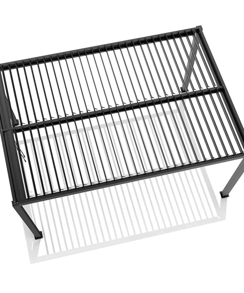 Deluxe Modern Patio Veranda Pergola Carport Black Charcoal with Louvered Shutter Roof 3m x 4m - Image 6