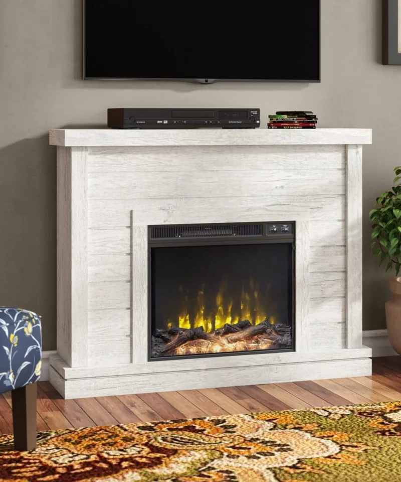 Alternative view of Alaya Wall Mounted Electric Fireplace Sand & Stable Finish