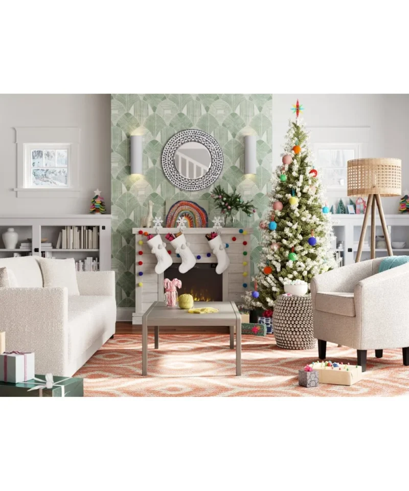 Alaya Wall Mounted Electric Fireplace Sand & Stable Finish - Image 3