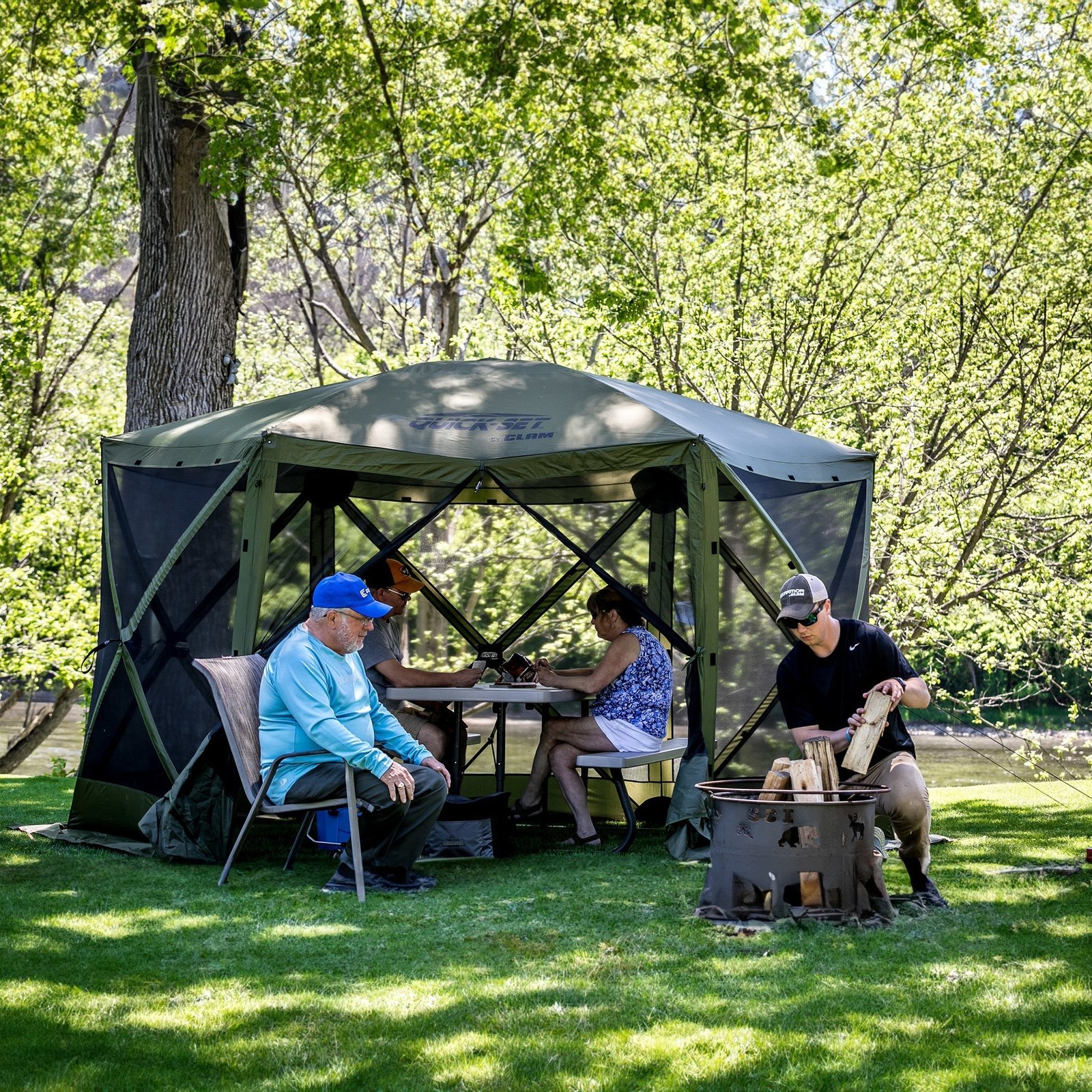 Quick-Set Pavilion 12.5 x 12.5 Foot Portable Outdoor Canopy Shelter, Green - Image 6