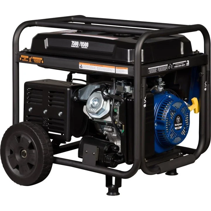 Alternative view of Westinghouse WGen7500c 9500 Peak Watt Portable Generators.