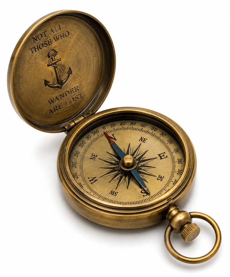 Handmade Antique Brass Compass - Image 4