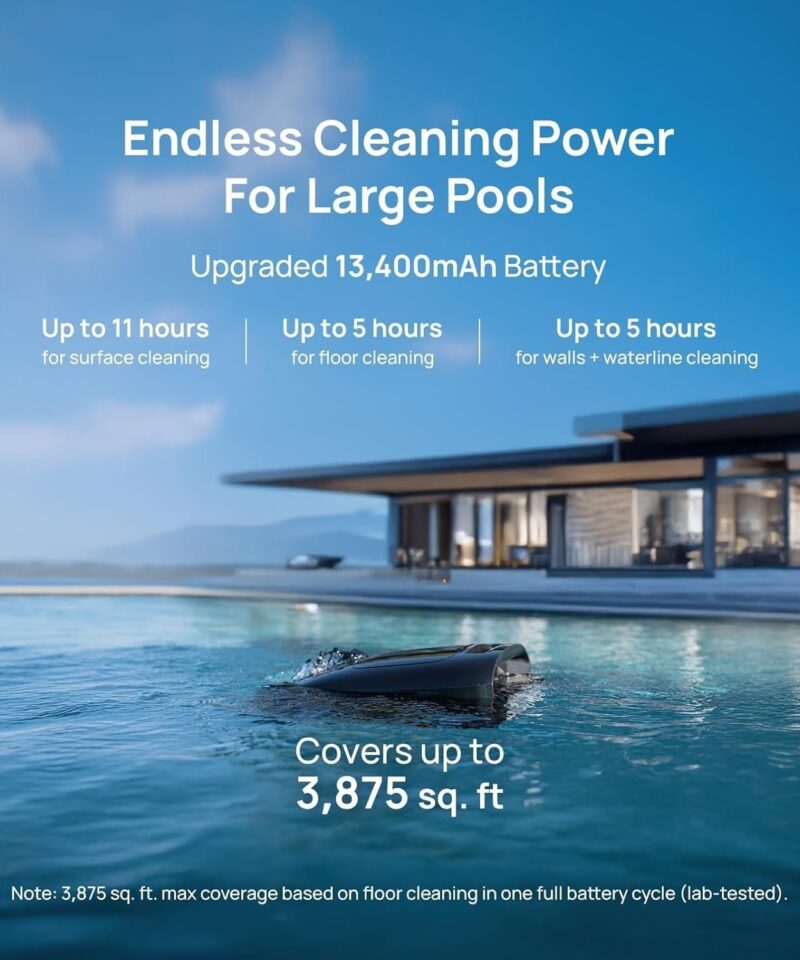 Beatbot AquaSense 2 Pro Robotic Pool Cleaner – 5-in-1 Cordless Skimmer & Clarifier, App-Controlled, Smart Parking, Up to 3,875 Sq. Ft. – Obsidian - Image 5