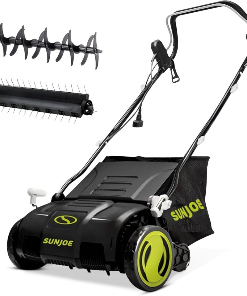 Sun Joe AJ805E 13A Electric Dethatcher & Scarifier, 15 in.