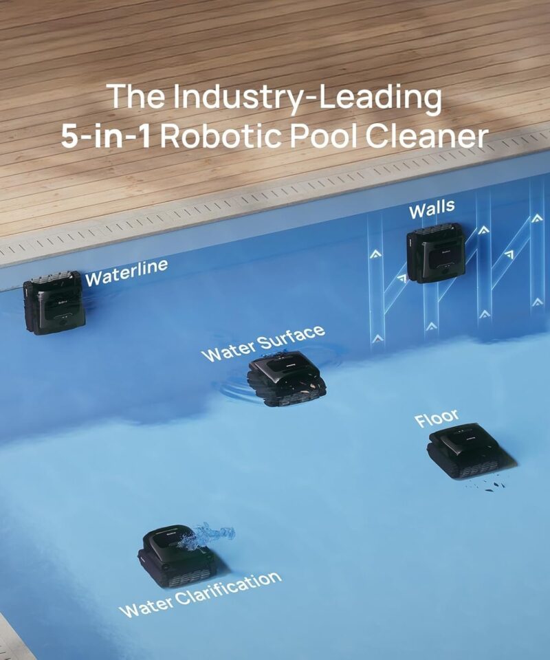 Alternative view of Beatbot AquaSense 2 Pro Robotic Pool Cleaner – 5-in-1 Cordless Skimmer & Clarifier, App-Controlled, Smart Parking, Up to 3,875 Sq. Ft. – Obsidian