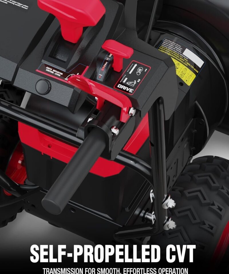 PowerSmart HB2805A 80V 24-Inch Self-Propelled 2-Stage Cordless Snow Blower with 6.0Ah Battery & Charger - Image 6