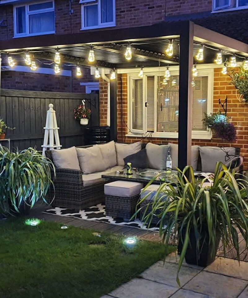 Deluxe Modern Patio Veranda Pergola Carport Black Charcoal with Louvered Shutter Roof 3m x 4m - Image 9