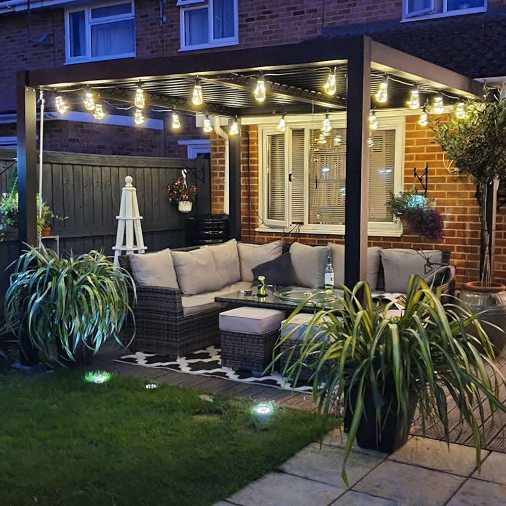 Deluxe Modern Patio Veranda Pergola Carport Black Charcoal with Louvered Shutter Roof 3m x 4m - Image 9
