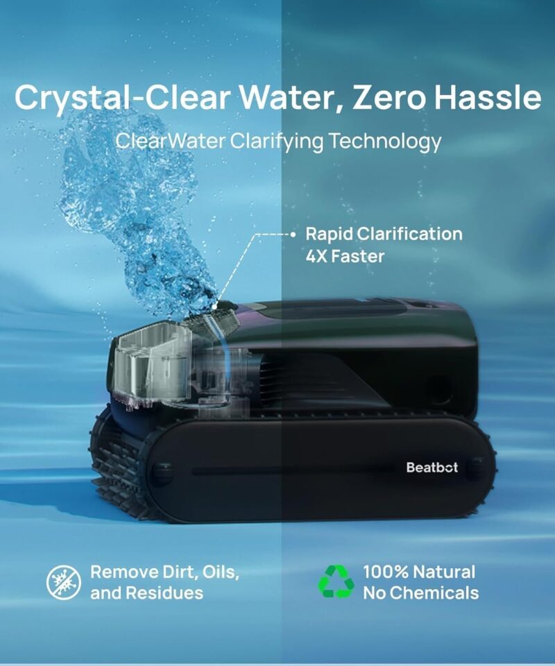 Beatbot AquaSense 2 Pro Robotic Pool Cleaner – 5-in-1 Cordless Skimmer & Clarifier, App-Controlled, Smart Parking, Up to 3,875 Sq. Ft. – Obsidian - Image 4