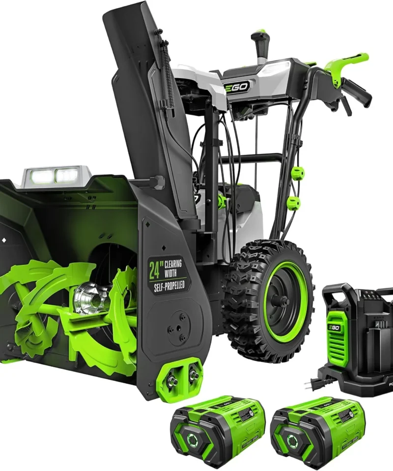 Alternative view of EGO Power+ SNT2405 24-Inch 56V Self-Propelled 2-Stage Cordless Electric Snow Blower with (2) 7.5Ah Batteries & Dual-Port Charger