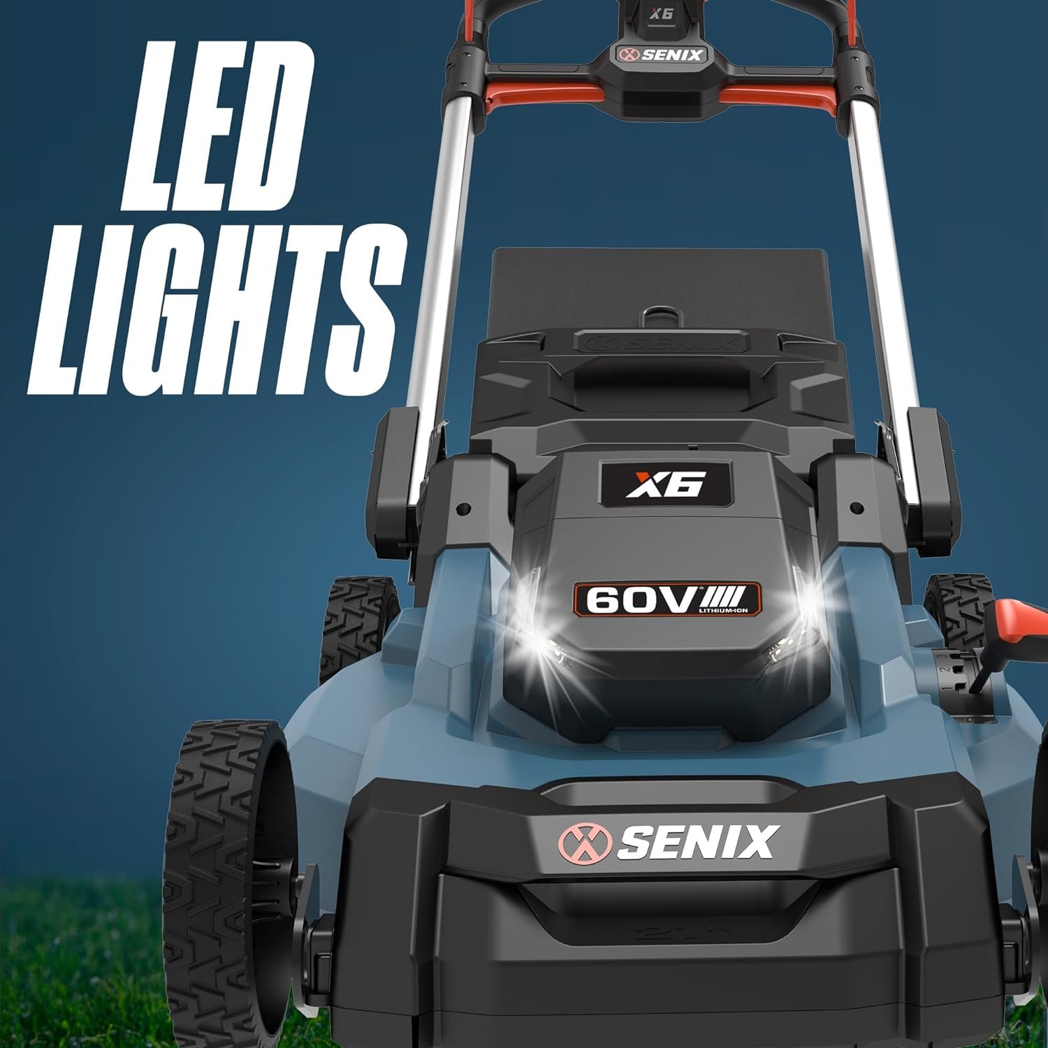 X6 60 Volt Max* 21-Inch 3-in-1 Cordless Push Lawn Mower, with Bagging, Mulching, and Side Discharge, Height Adjustment, Smart Display, 6Ah Lithium-ion Battery & Charger Included (LPPX6-H) - Image 6