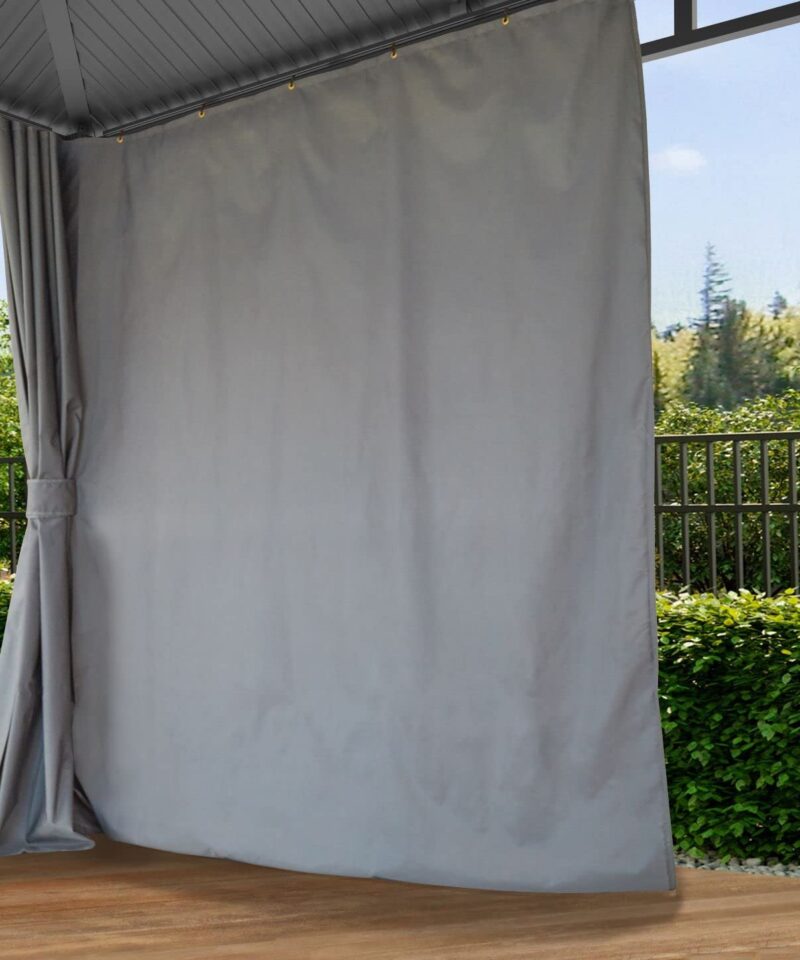 Garden gazebo 3×4 m hardtop steel roof, 4 side panels in grey, poles 9x9cm - Image 4