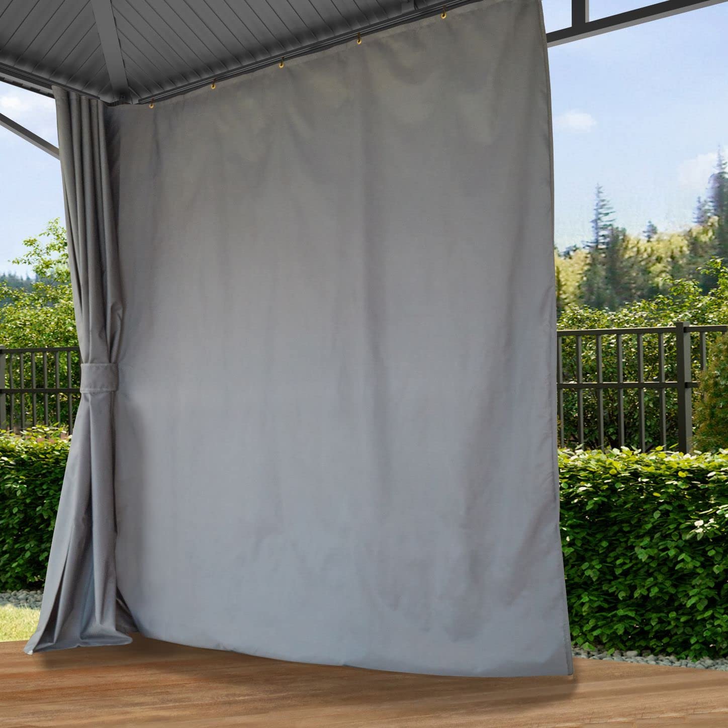 Garden gazebo 3×4 m hardtop steel roof, 4 side panels in grey, poles 9x9cm - Image 4
