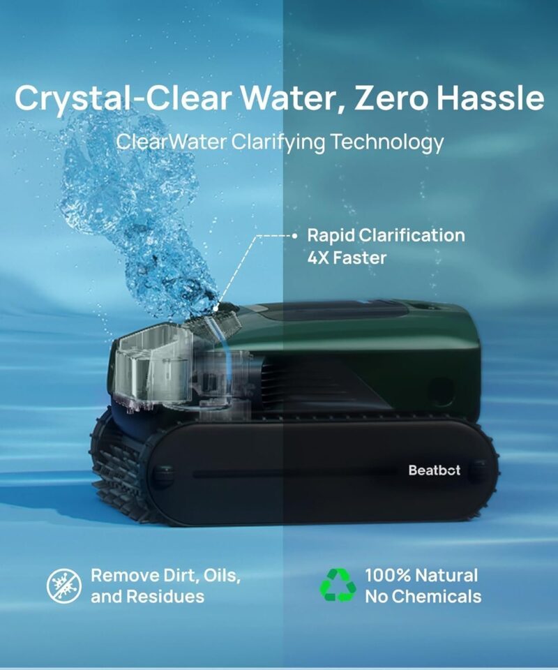 Beatbot AquaSense 2 Pro Robotic Pool Cleaner – 5-in-1 Cordless Skimmer & Clarifier, App-Controlled, Smart Parking, Up to 3,875 Sq. Ft. – Obsidian - Image 14