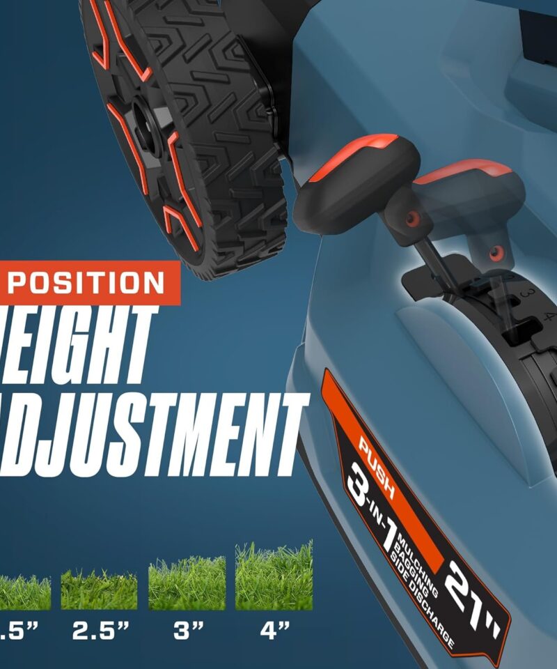 X6 60 Volt Max* 21-Inch 3-in-1 Cordless Push Lawn Mower, with Bagging, Mulching, and Side Discharge, Height Adjustment, Smart Display, 6Ah Lithium-ion Battery & Charger Included (LPPX6-H) - Image 3