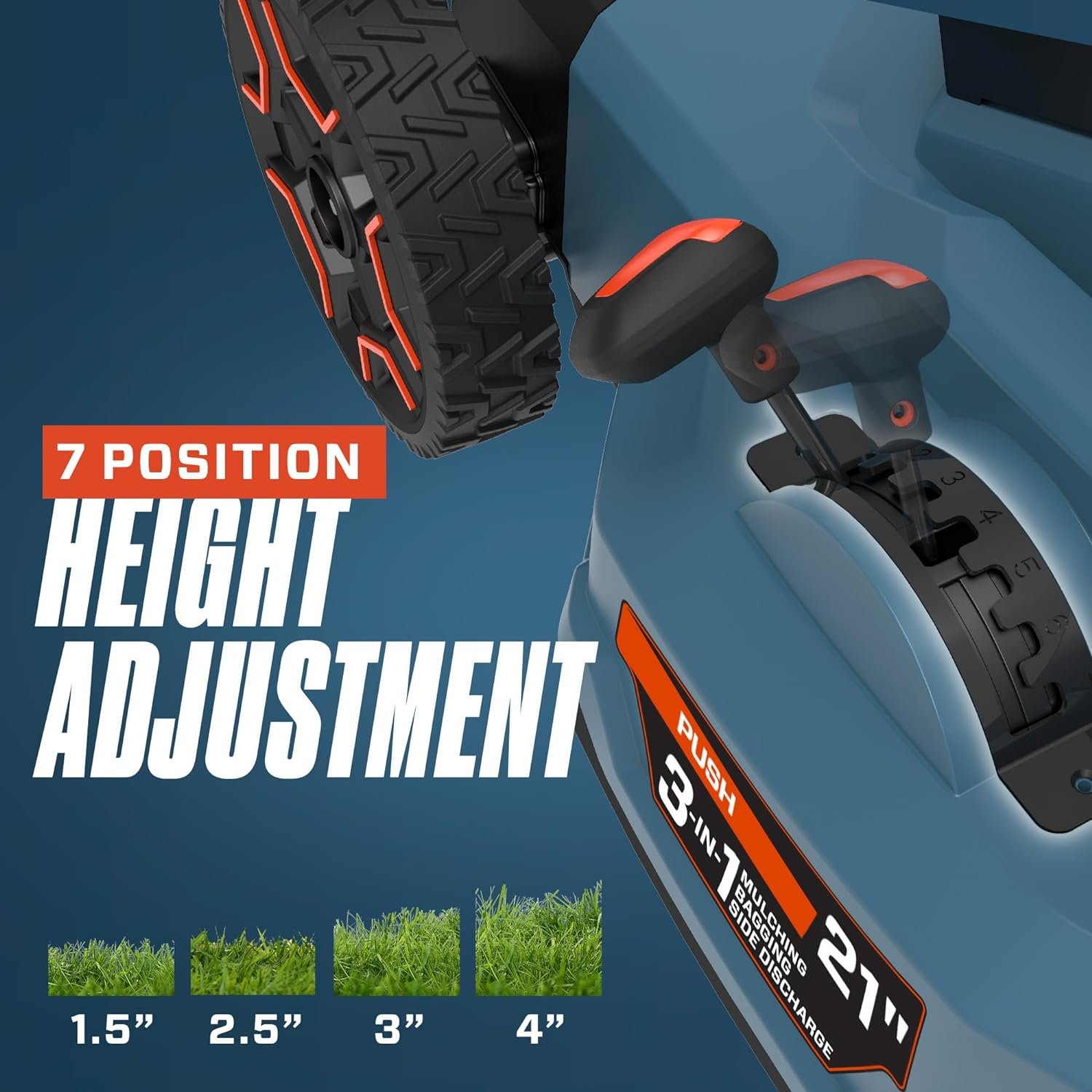 X6 60 Volt Max* 21-Inch 3-in-1 Cordless Push Lawn Mower, with Bagging, Mulching, and Side Discharge, Height Adjustment, Smart Display, 6Ah Lithium-ion Battery & Charger Included (LPPX6-H) - Image 3