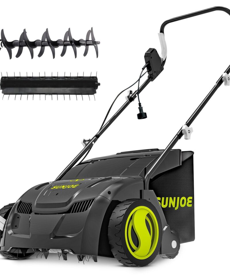 12 Amp Electric Dethatcher/Scarifier, Lawn Equipment, 8 Gal Bag, AJ801E