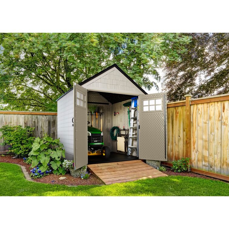 7×7 Ft Durable Weatherproof Resin Outdoor Storage Shed - Image 4
