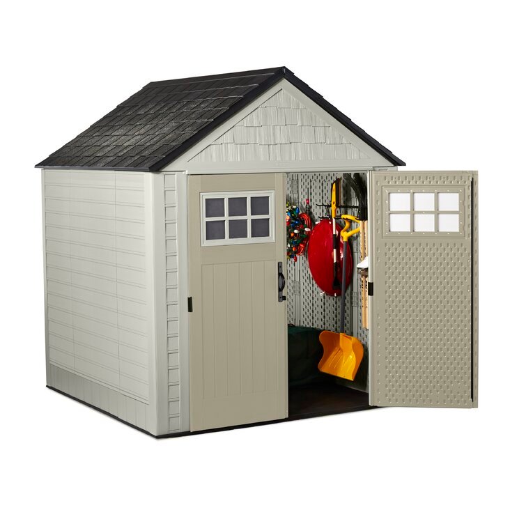7×7 Ft Durable Weatherproof Resin Outdoor Storage Shed - Image 3