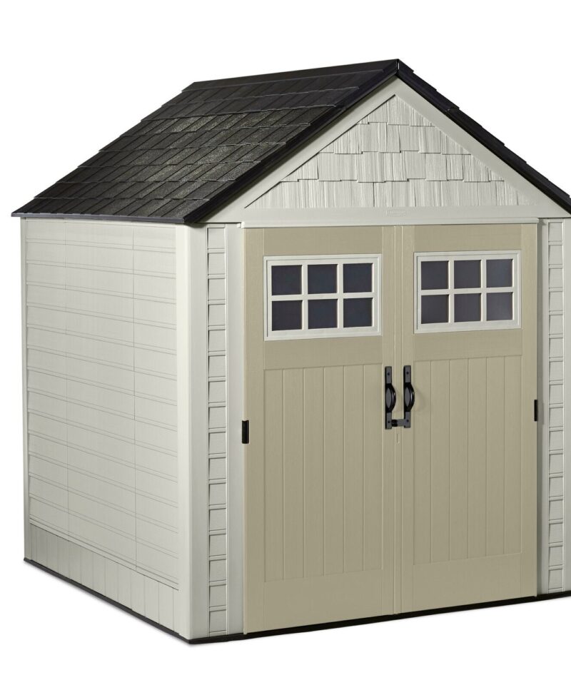7×7 Ft Durable Weatherproof Resin Outdoor Storage Shed