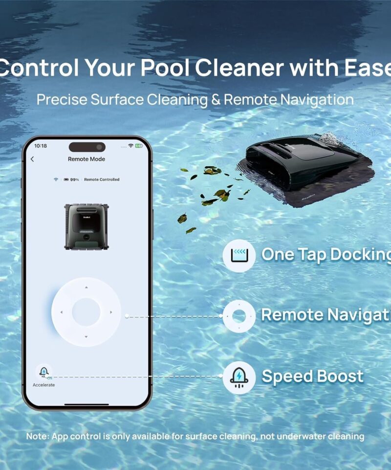 Beatbot AquaSense 2 Pro Robotic Pool Cleaner – 5-in-1 Cordless Skimmer & Clarifier, App-Controlled, Smart Parking, Up to 3,875 Sq. Ft. – Obsidian - Image 3