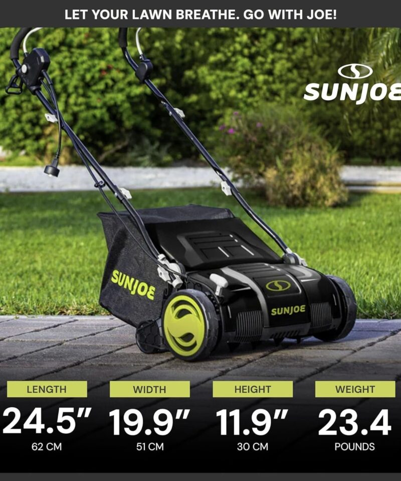 Sun Joe AJ805E 13A Electric Dethatcher & Scarifier, 15 in. - Image 5