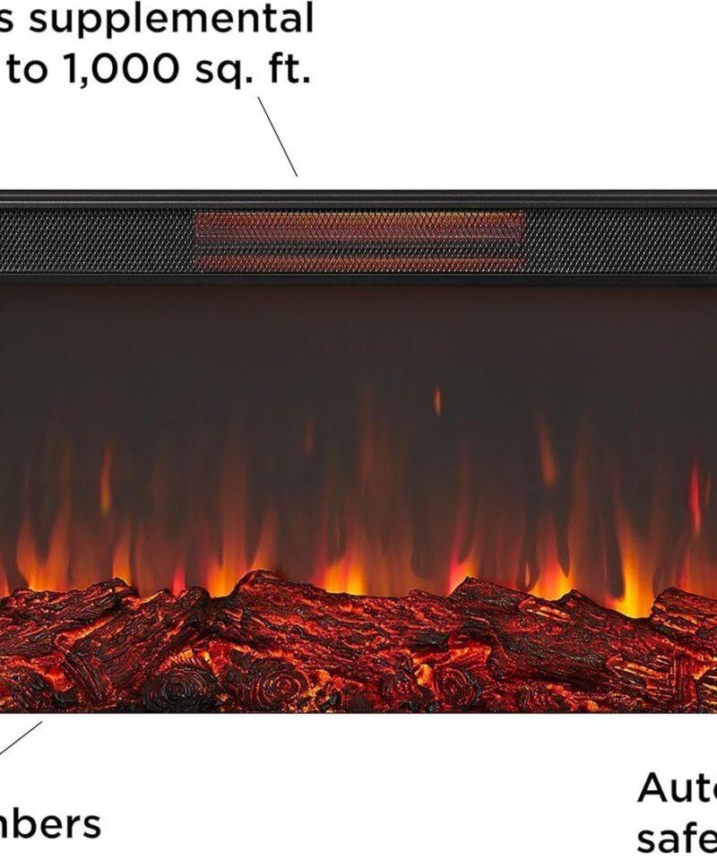 Real Flame Malie 68″ Electric Fireplace with Mantel & Remote Control - Image 8