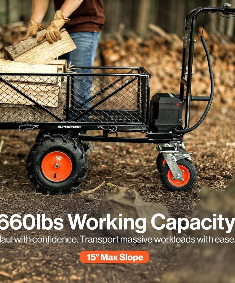 Alternative view of SuperHandy 48V Electric Power Wagon Utility Cart, 660 lb Load, 1000 lb Hauling Capacity