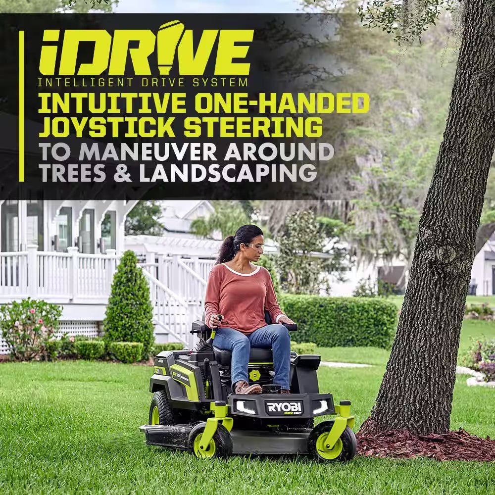 80V HP Brushless 42 In. Battery Electric Cordless Zero Turn Riding Mower (2) 80V Batteries (2) 40V Batteries and Charger - Image 9