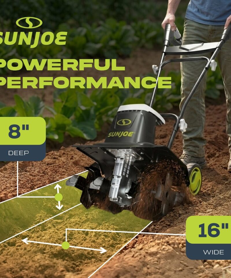 Electric Garden Tiller Cultivator, Steel Tines, 13.5 Amp, 16″, TJ604E - Image 4