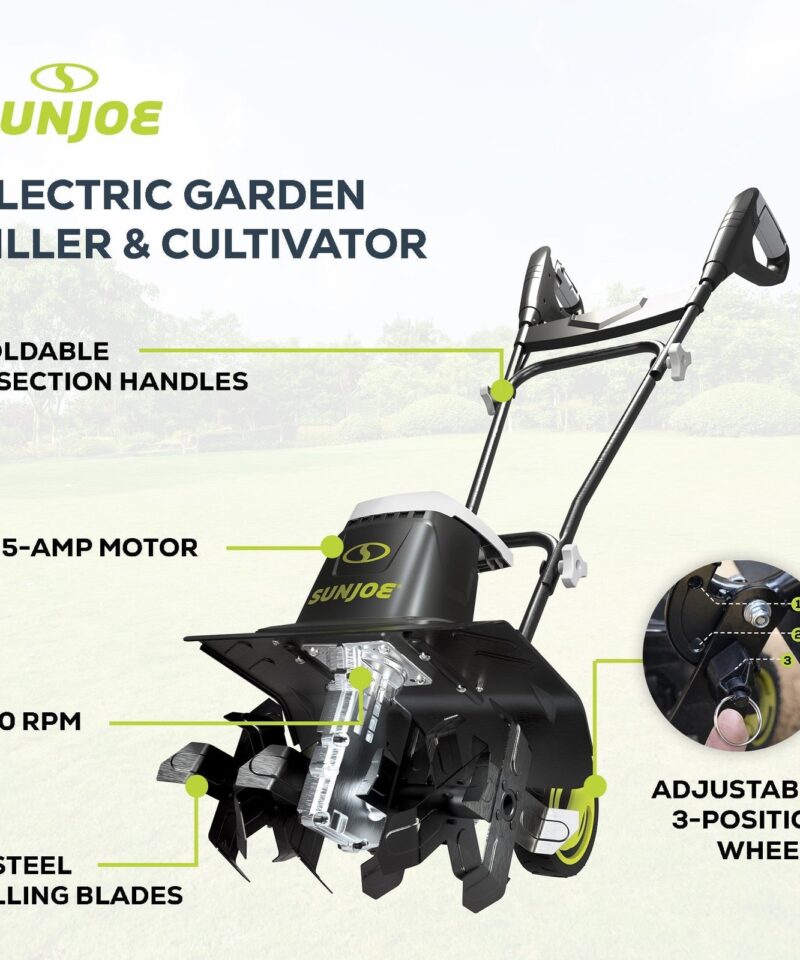 Electric Garden Tiller Cultivator, Steel Tines, 13.5 Amp, 16″, TJ604E - Image 3