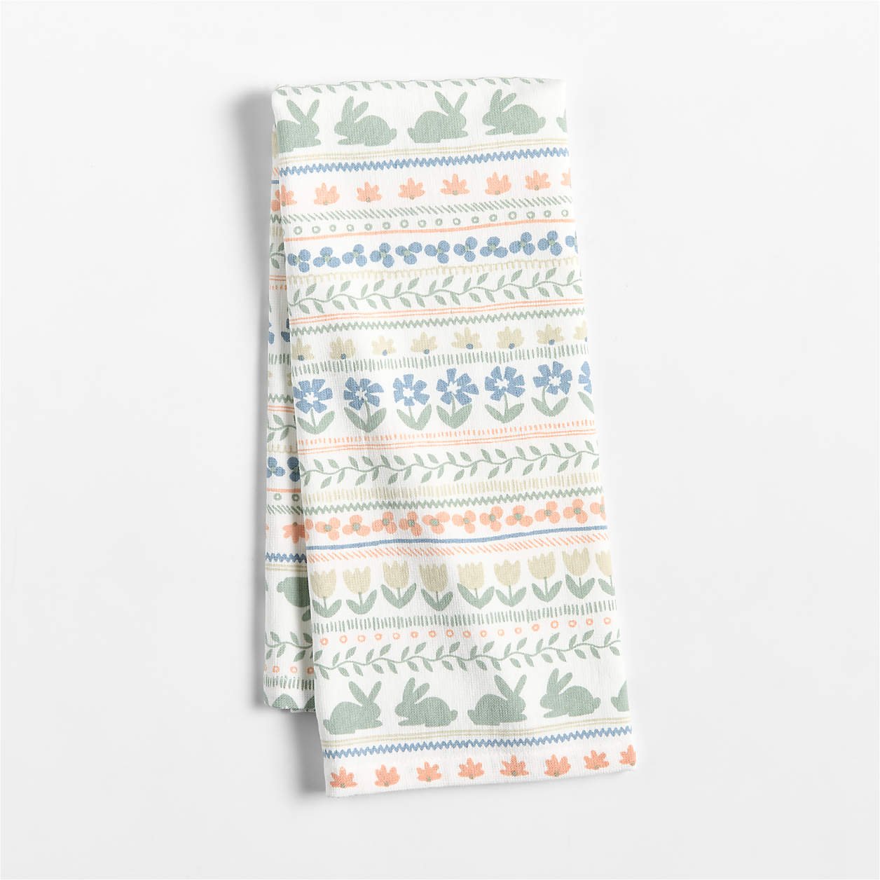 Easter Fair Isle Printed Organic Cotton Kitchen Dish Towel - Image 2