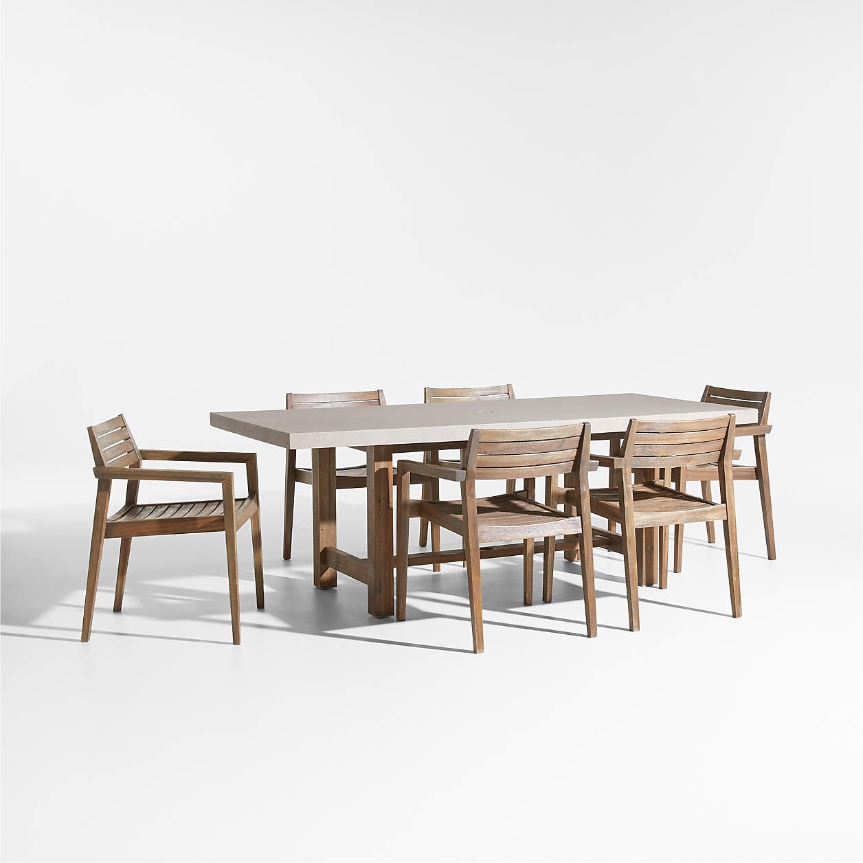 Abaco 84″ Wood Outdoor Dining Set with Chairs