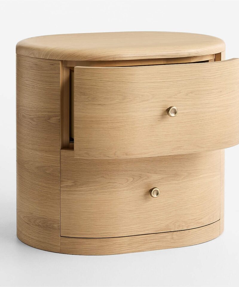 Anneli 24″ Natural Oak Wood Charging Nightstand - Image 6