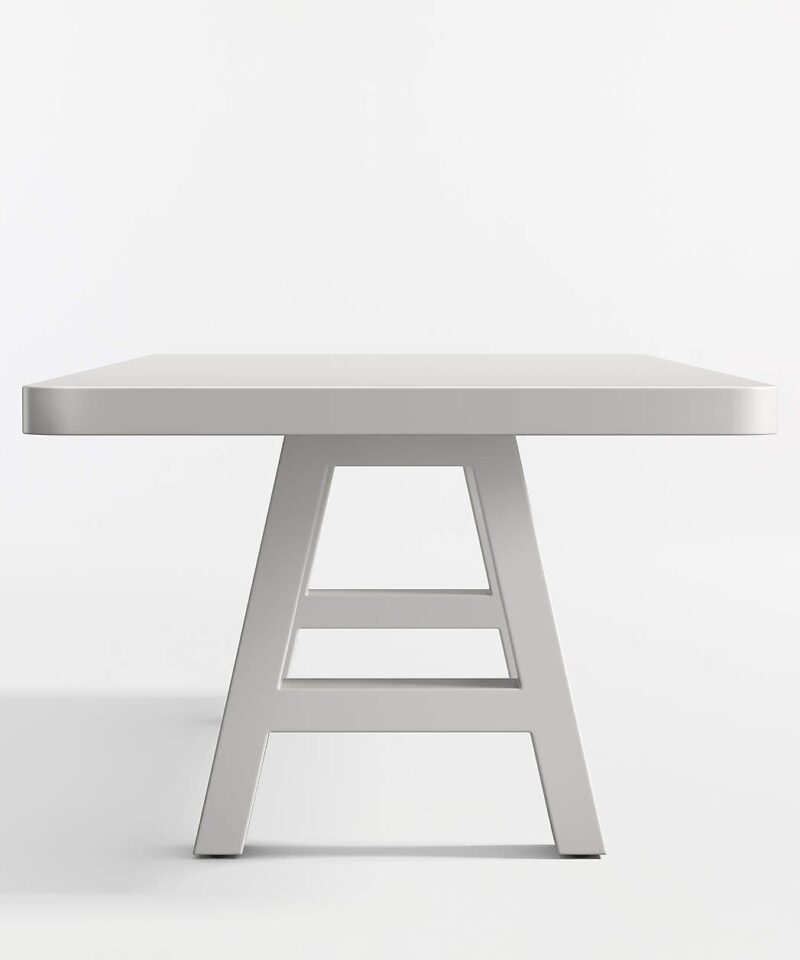 Asher 102″ White Concrete and Resin Outdoor Dining Table