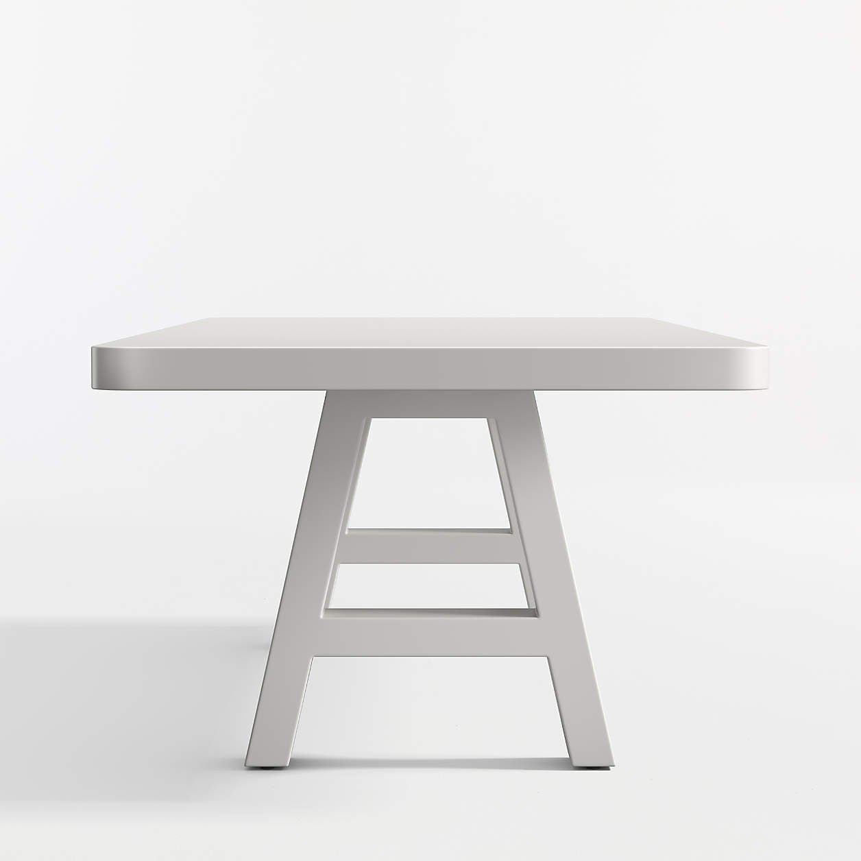 Asher 102″ White Concrete and Resin Outdoor Dining Table