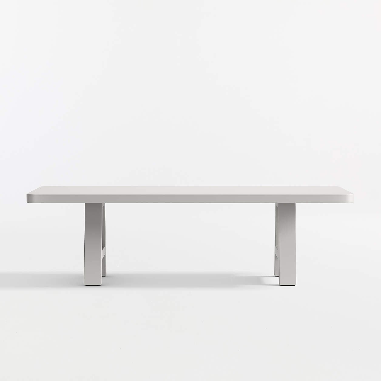 Asher 102″ White Concrete and Resin Outdoor Dining Table - Image 4