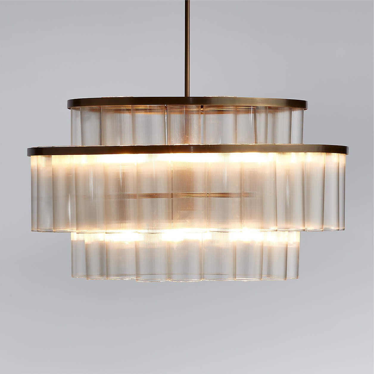Aurora Brass & Glass Chandelier Light 31.5″
