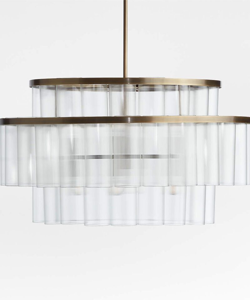 Aurora Brass & Glass Chandelier Light 31.5″ - Image 4