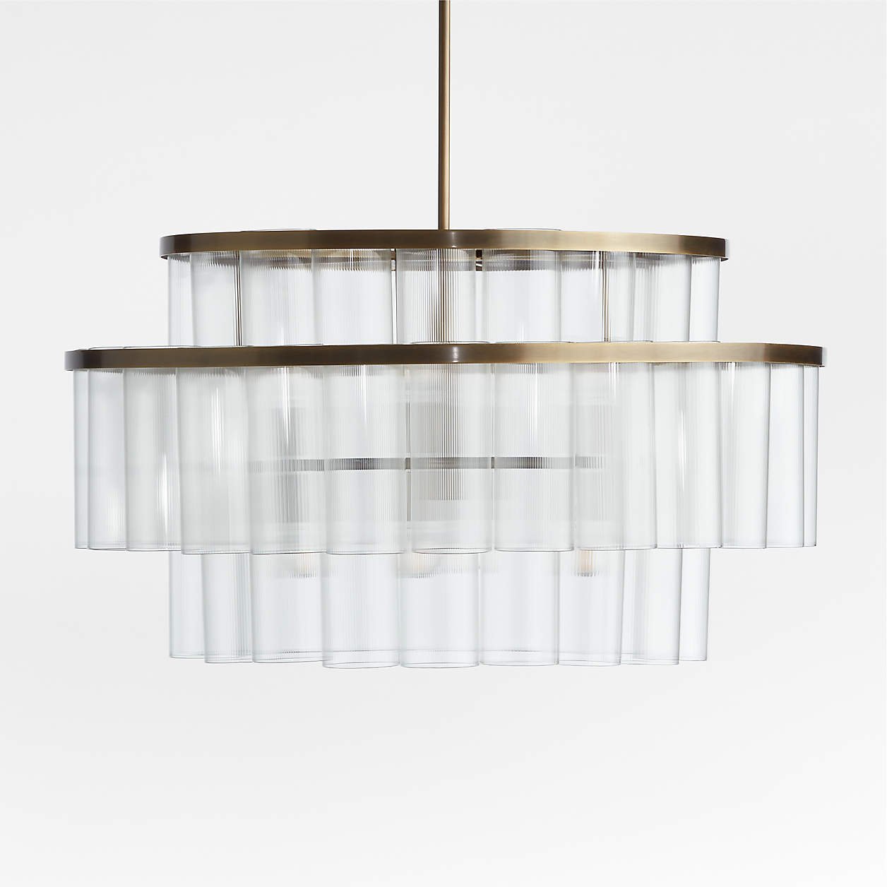 Aurora Brass & Glass Chandelier Light 31.5″ - Image 4