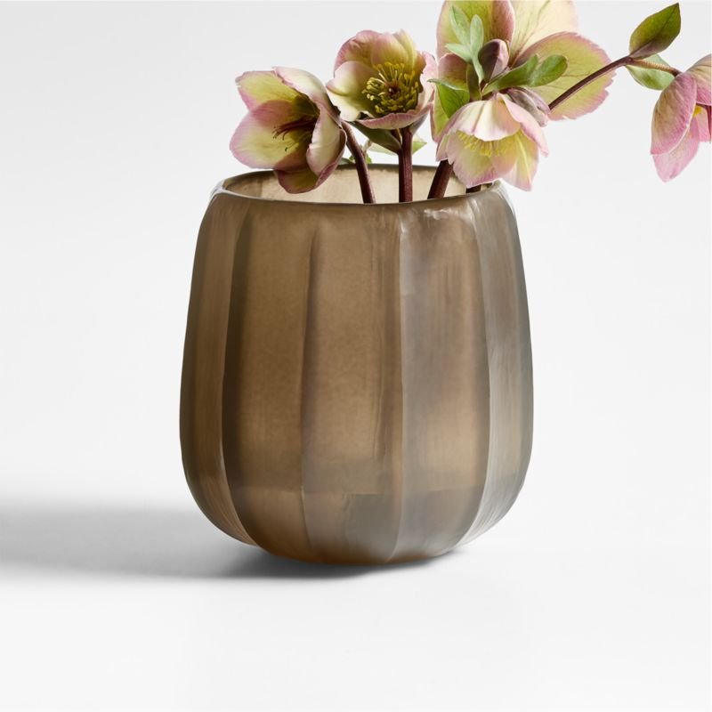Renata Small Khaki Glass Vase 6″