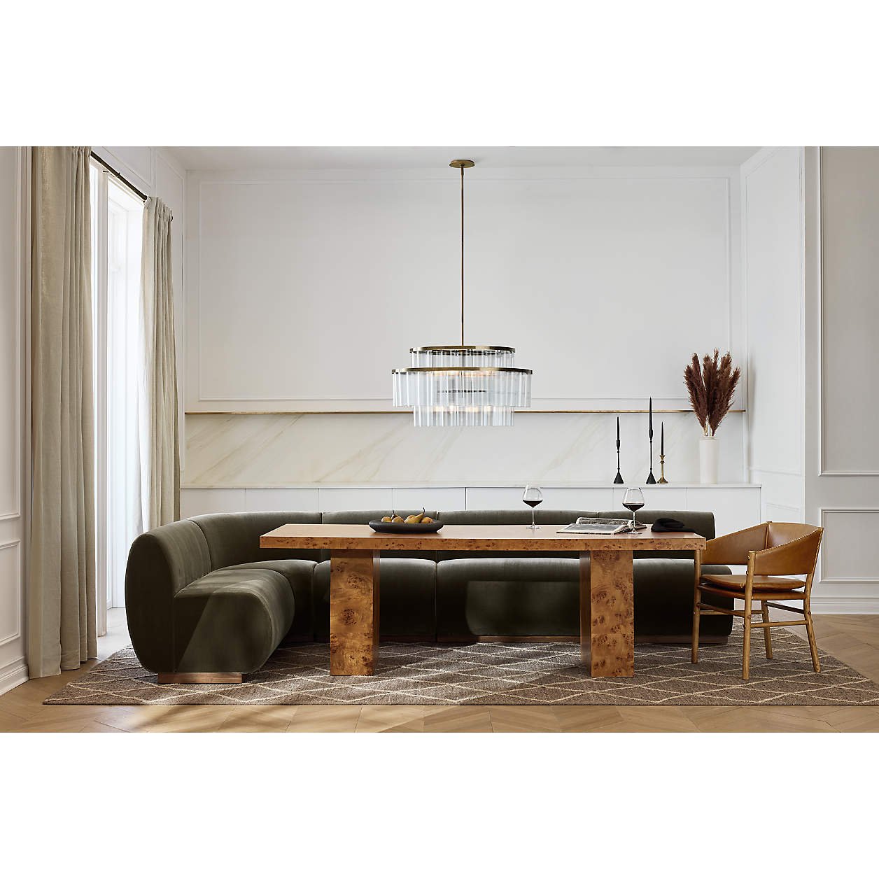 Aurora Brass & Glass Chandelier Light 31.5″ - Image 5
